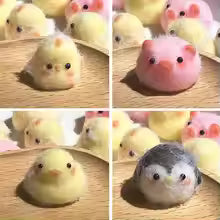 Mini Little Chick Duckling Silicone Pinch Toy Cute Pet Mini Penguin Little Pig Small Pendant Pinch Relief Toy