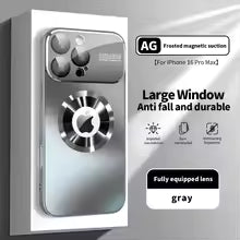 New Titanium Metallic Luxury Matte Case For iPhone 16 15 14 13 12 11 Pro Max Plus For Magsafe Glass Lens Camera Protection Cover