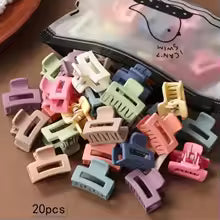 20 PCs Solid Color Matte Hollow Hair Claw Clip Candy Color Catch Barrettes Stylish Hair Accessories Suitable for Women